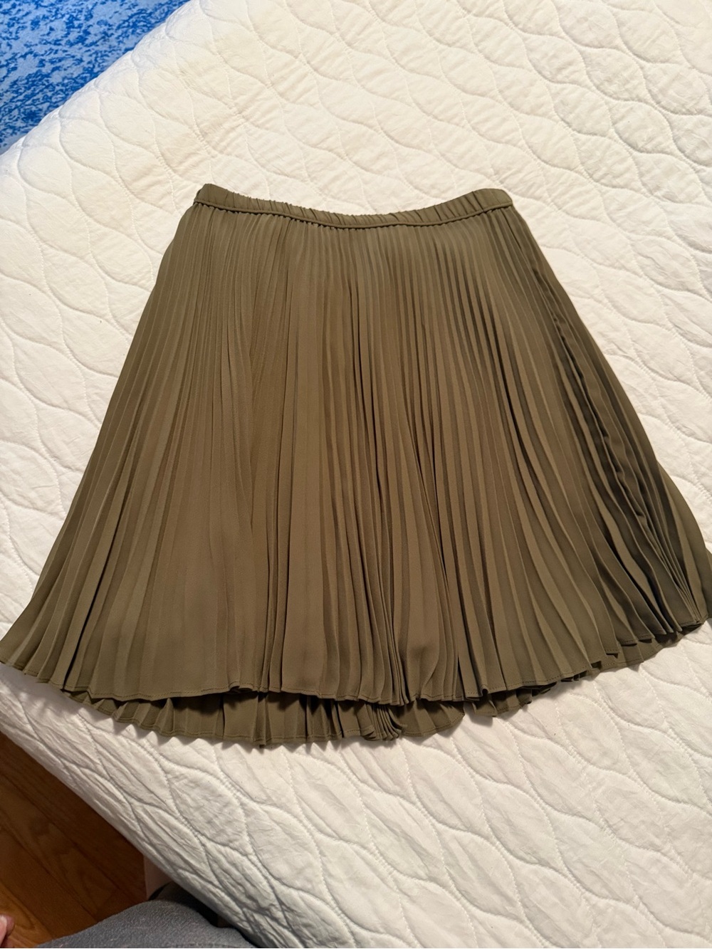 Banana Republic Olive Green Accordion Pleated Skirt Size 2 | Flowy A-Line